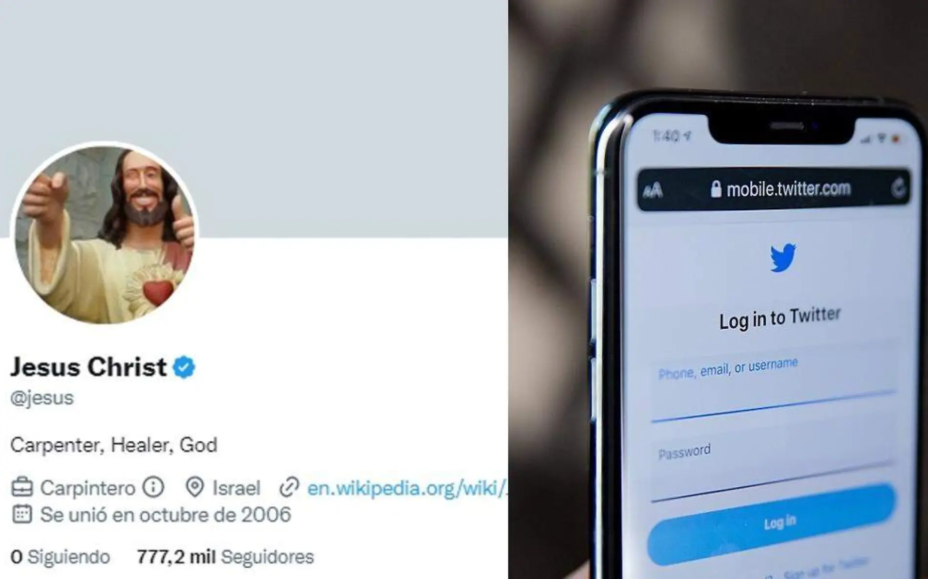 Perfil verificado de Jesus se hace viral